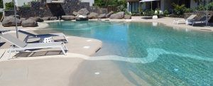 Piscinas de arena con resina biodegradable